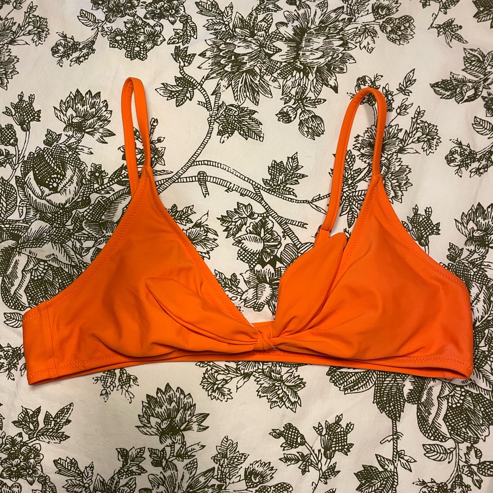Orange Twist Front Bikini Top